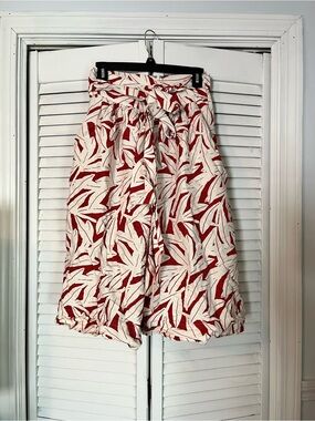 WHIT Midi linen/silk blend Skirt with Tie Detail Size 4